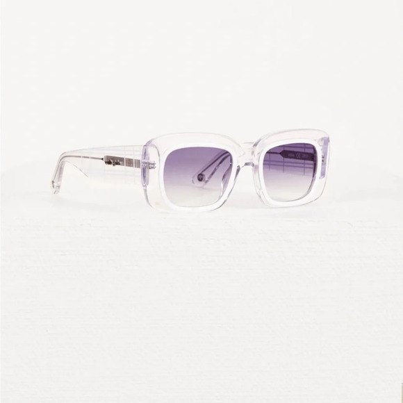 NIB CULT GAIA Meira Oversized Square Sunglasses Clear - Picture 4 of 7